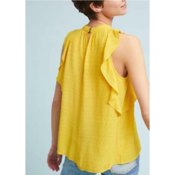 Anthropologie Maeve yellow ruffle tank - Picture 2 of 7